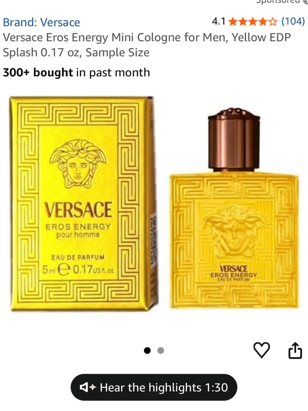 Versace Eros Energy Mini Cologne Box .17